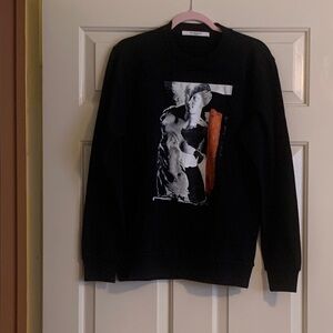 NWOT GIVENCHY Stylish Black Graphic Crewneck Sweater, Size XS